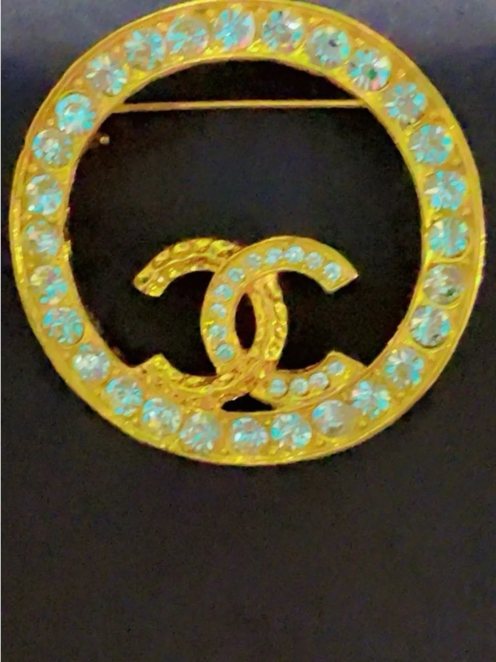 Vintage CHANEL Gold-Tone Textured CC Wreath Brooch